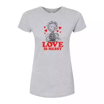 Футболка с рисунком «Love Is Messy» для детей Peanuts Pigpen ко Дню святого Валентина Licensed Character, серый