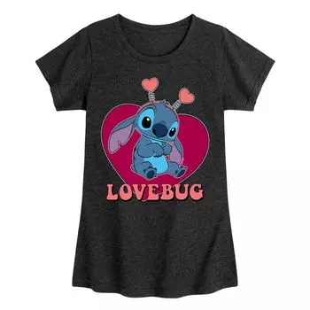 Футболка с рисунком Lovenbug для девочек 7–16 лет Disney's Lilo & Stitch Licensed Character