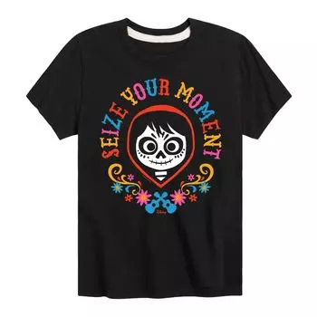 Футболка с рисунком «Лови момент» Disney/Pixar’s Coco Boys 8–20 Licensed Character, черный