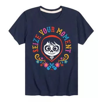 Футболка с рисунком «Лови момент» Disney/Pixar’s Coco Boys 8–20 Licensed Character, синий