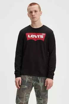 Футболка с рисунком Ls — черная мужская футболка B Hm Ls Levi's, черный