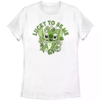 Футболка с рисунком «Lucky To Be Me» Disney's Lilo & Stitch Juniors ко Дню Святого Патрика Disney