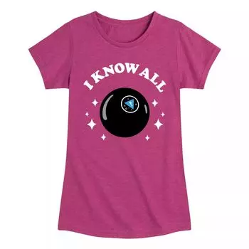 Футболка с рисунком Magic 8 Ball I Know It All для девочек 7–16 лет Licensed Character