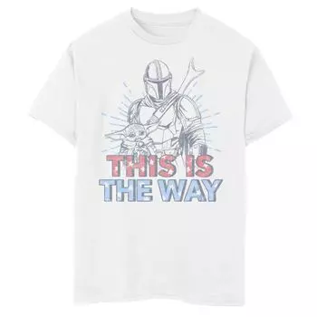 Футболка с рисунком Mando & The Child для мальчиков 8–20 лет «Звездные войны: мандалорцы: Четвертое июля» Star Wars