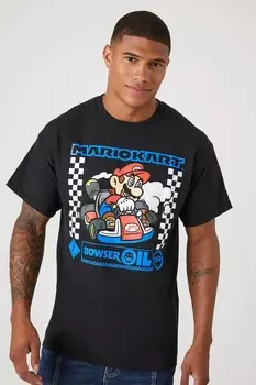 Футболка с рисунком Mario Kart Forever 21, черный