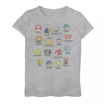 Футболка с рисунком Mario Kart Items для девочек 7–16 лет Licensed Character