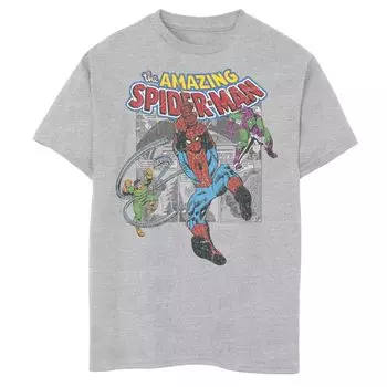 Футболка с рисунком Marvel Amazing Spider-Man Battles Evil для мальчиков 8–20 лет Marvel