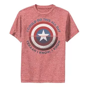 Футболка с рисунком Marvel Avengers Split Shield для мальчиков 8–20 лет Marvel
