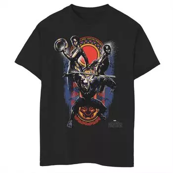 Футболка с рисунком Marvel Black Panther Big Three для мальчиков 8–20 лет Licensed Character