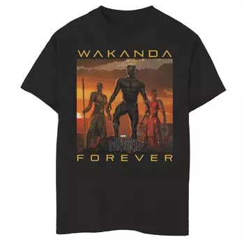 Футболка с рисунком Marvel Black Panther Wakanda Forever для мальчиков 8–20 лет Licensed Character