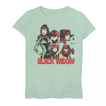 Футболка с рисунком Marvel Black Widow Lockup для девочек 7–16 лет Marvel