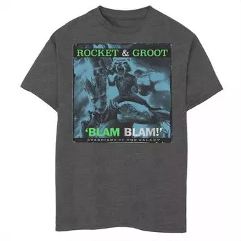 Футболка с рисунком Marvel Guardians of the Galaxy Rocket and Groot Blam для мальчиков 8–20 лет Licensed Character