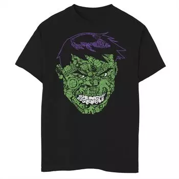 Футболка с рисунком Marvel Hulk Angry Face Build Up для мальчиков 8–20 лет Marvel