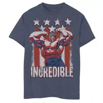 Футболка с рисунком Marvel Hulk Incredible Stars and Stripes для мальчиков 8–20 лет Licensed Character