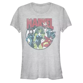 Футболка с рисунком Marvel Lady Heroes для юниоров, цвет Athletic Heather