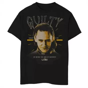 Футболка с рисунком Marvel Loki Guilty Head Shot для мальчиков 8–20 лет Licensed Character