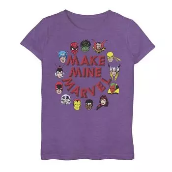 Футболка с рисунком Marvel Make Mine для девочек 7–16 лет Marvel Circle Of Heroes Marvel