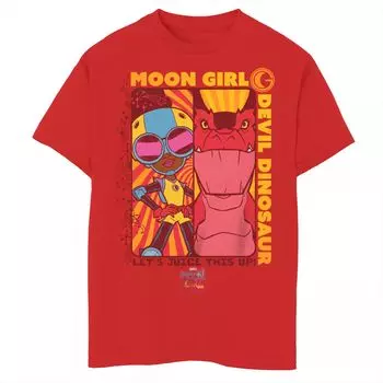Футболка с рисунком «Marvel Moon Girl and Devil Dinosaur» для мальчиков 8–20 лет «Let's Juice This Up Boxes» Marvel