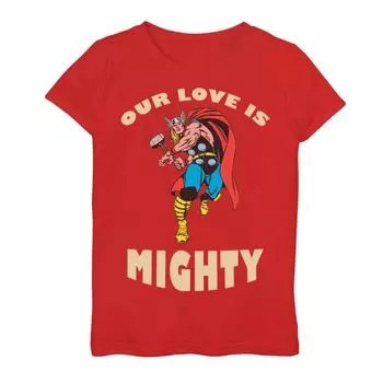 Футболка с рисунком Marvel Our Love Is Mighty для девочек 7–16 лет Licensed Character