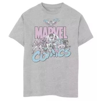 Футболка с рисунком Marvel Pastel Group для мальчиков 8–20 лет Marvel