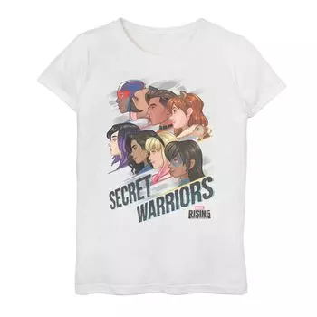Футболка с рисунком Marvel Rising Secret Warriors Squad для девочек 7–16 лет Marvel, белый