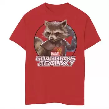 Футболка с рисунком Marvel Rocket Guardians of the Galaxy Circle для мальчиков 8–20 лет Licensed Character