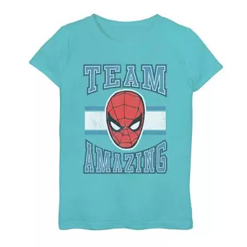 Футболка с рисунком Marvel Spider-Man для девочек 7–16 лет «Team Amazing» Marvel