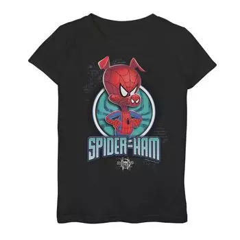 Футболка с рисунком Marvel Spider-Man Into The Spider-Verse для девочек 7–16 лет Licensed Character