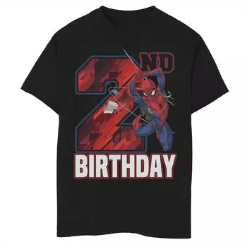 Футболка с рисунком Marvel Spider-Man Web Swing для мальчиков 8–20 лет на 2-й день рождения Marvel
