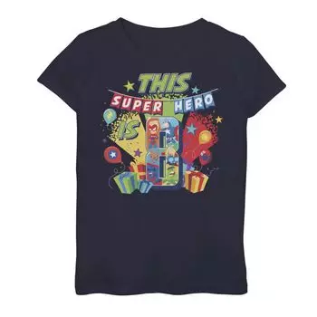 Футболка с рисунком «Marvel This Super Hero Is 8» для девочек 7–16 лет Marvel