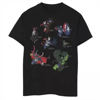 Футболка с рисунком Marvel Venomized Heroes для мальчиков 8–20 лет Marvel
