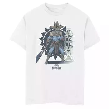 Футболка с рисунком Marvel Wakanda Forever Barbarian Attuma для мальчиков 8–20 лет Licensed Character, белый