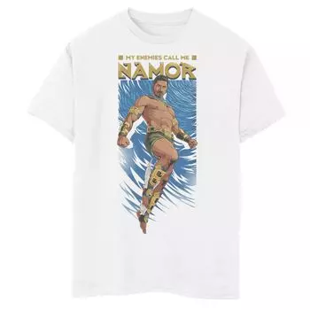 Футболка с рисунком Marvel Wakanda Forever Namor для мальчиков 8–20 лет Licensed Character, белый