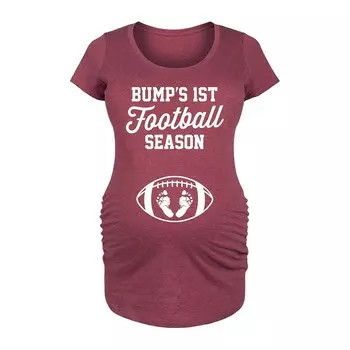 Футболка с рисунком «Maternity Bumps First Football Season» Licensed Character, цвет Heather Red