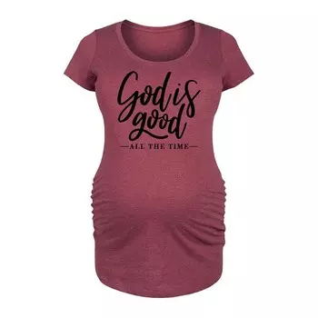 Футболка с рисунком Maternity God Is Good All Time Licensed Character, красный