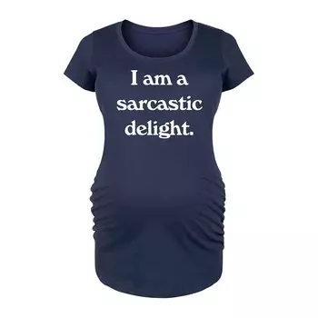Футболка с рисунком Maternity I Am A Sarcastic Delight Licensed Character, темно-синий