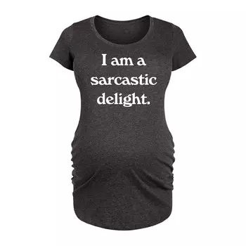 Футболка с рисунком Maternity I Am A Sarcastic Delight Licensed Character, цвет Heather Charcoal