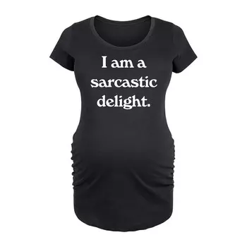 Футболка с рисунком Maternity I Am A Sarcastic Delight Licensed Character, черный