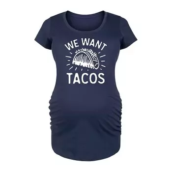 Футболка с рисунком Maternity We Want Tacos Licensed Character, темно-синий