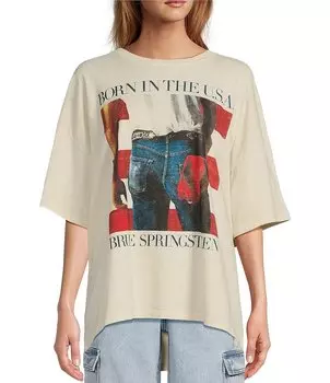 Футболка с рисунком «Мечтатель Брюс Спрингстин, родившийся в США» Daydreamer, бежевый
