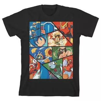 Футболка с рисунком Megaman для мальчиков 8–20 лет Licensed Character, черный
