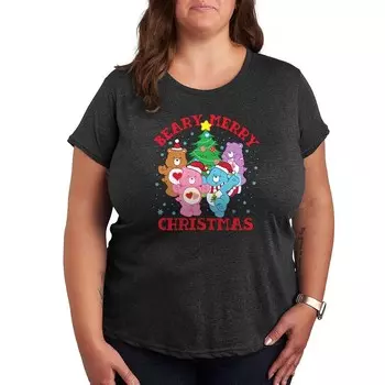 Футболка с рисунком Merry Christmas Plus Care Bears Beary Licensed Character, цвет Heather Charcoal