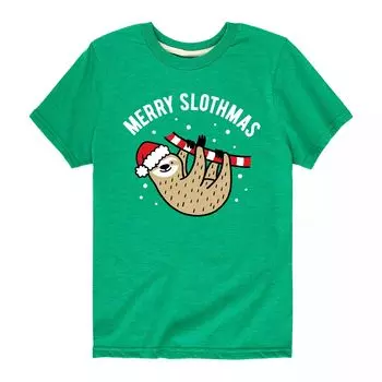 Футболка с рисунком Merry Slothmas для мальчиков 8–20 лет Licensed Character, зеленый