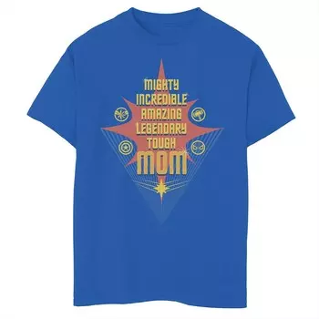Футболка с рисунком «Mighty Incredible Amazing Mom» для мальчиков 8–20 лет Marvel Mother's Day, цвет Royal