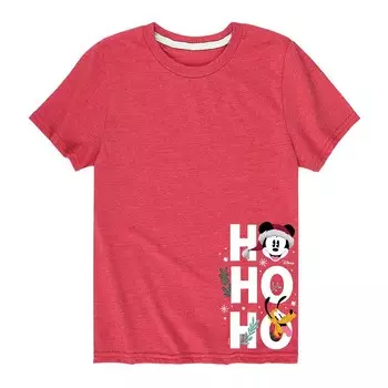 Футболка с рисунком «Микки Маус и друзья» Disney для мальчиков 8–20 лет Хо-хо-хо, красный