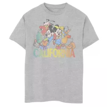 Футболка с рисунком «Микки Маус и друзья» Disney для мальчиков 8–20 лет, Калифорния, групповая фотография Disney