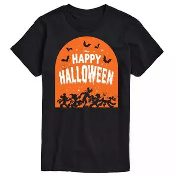 Футболка с рисунком «Микки Маус и друзья» Disney's Big & Tall Happy Halloween Group Licensed Character, черный
