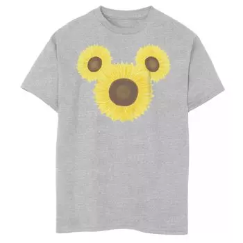 Футболка с рисунком «Микки Маус и друзья» для мальчиков 8–20 лет с ушками Микки и подсолнухами Disney Disney