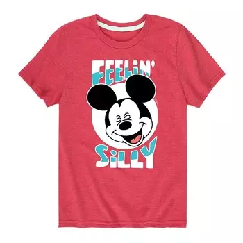 Футболка с рисунком Микки Мауса Disney для мальчиков 8–20 лет Feelin Silly Licensed Character, красный