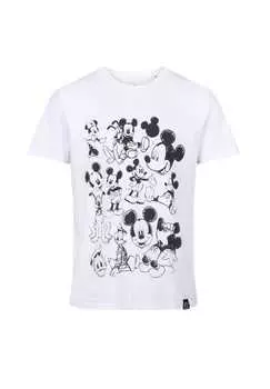 Футболка с рисунком Микки Мауса и его друзей Дисней с великолепным принтом Микки Мауса и его друзей Re:Covered, белый